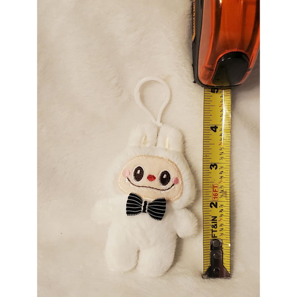 Unbranded Other - White Labubu witha business Bow tie Stuffed keychain or bagcharm